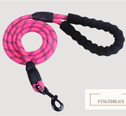 Reflective Nylon Dog Leash – Heavy Duty Pet Leash Rope for Small, Medium, and Large Dogs
