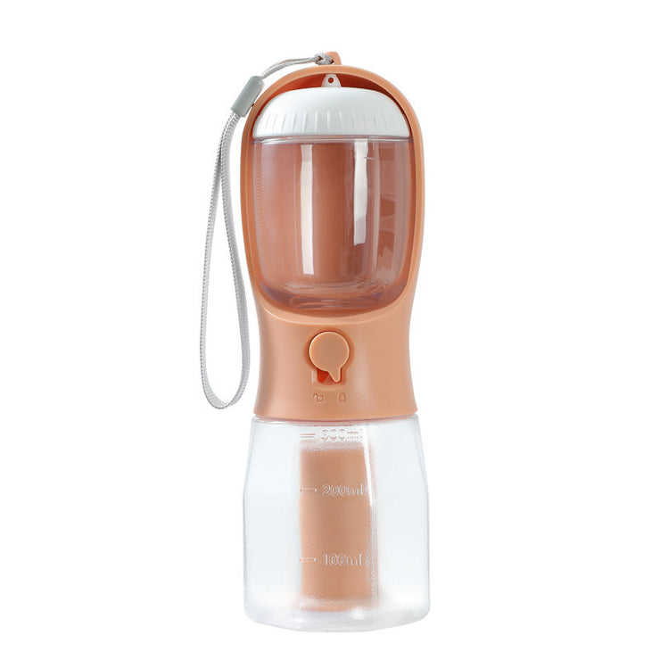3-in-1 Dog Water Bottle with Food Container & Waste Bag Dispenser – Portable Pet Travel Cup