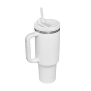 40oz Insulated Tumbler with Handle & Straw – Stainless Steel Vacuum Coffee Mug with Lid, Spill Proof Travel Cup for Hot & Cold Drinks