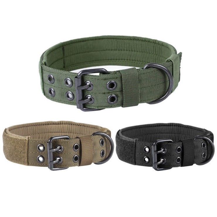 Military-style adjustable nylon dog collar
