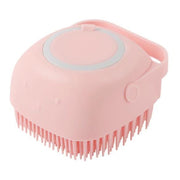 Silicone Dog Bath Brush with Shampoo Dispenser – Pet Massage Grooming Gloves for Dogs & Cats