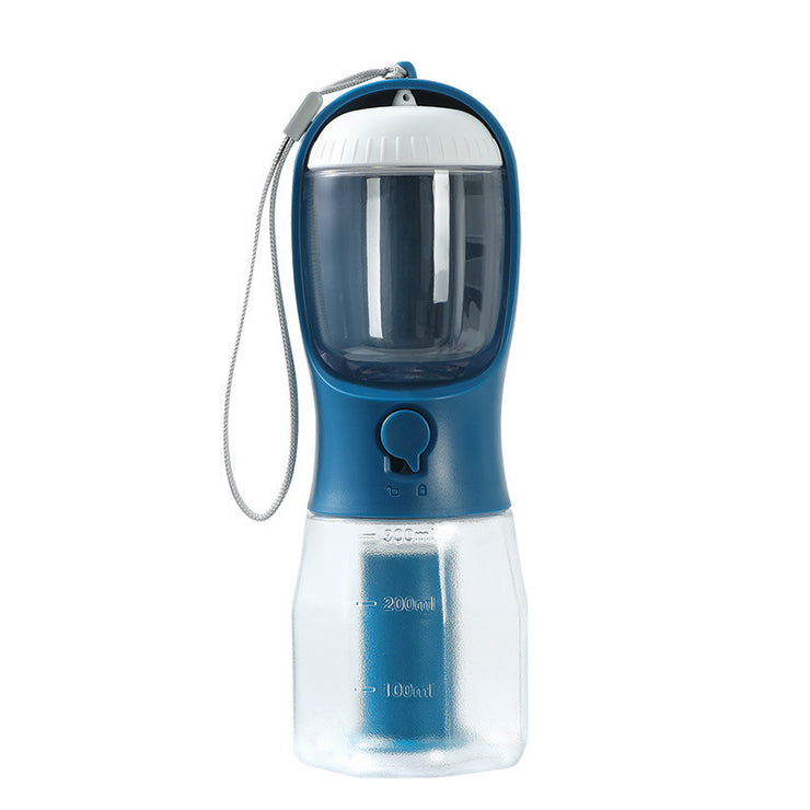 3-in-1 Dog Water Bottle with Food Container & Waste Bag Dispenser – Portable Pet Travel Cup