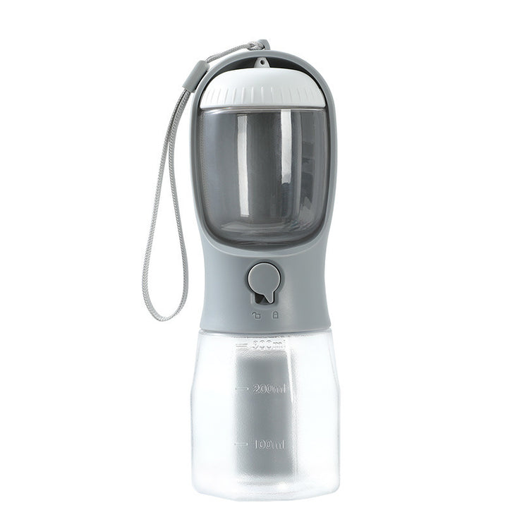 3-in-1 Dog Water Bottle with Food Container & Waste Bag Dispenser – Portable Pet Travel Cup