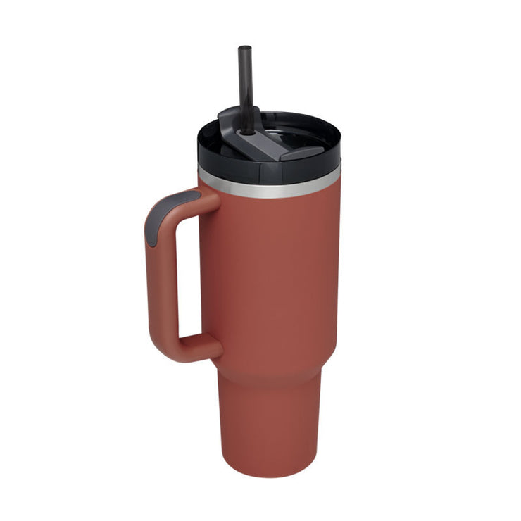 40oz Insulated Tumbler with Handle & Straw – Stainless Steel Vacuum Coffee Mug with Lid, Spill Proof Travel Cup for Hot & Cold Drinks