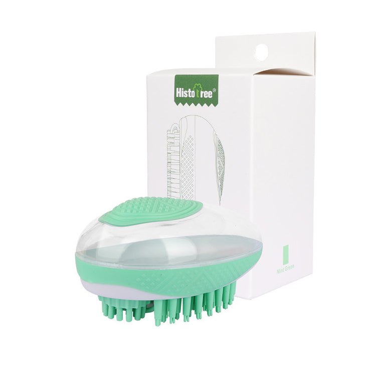 2-in-1 Dog Cat Bath Brush – Soft Silicone Pet Grooming & Massage Comb