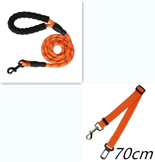 Reflective Nylon Dog Leash – Heavy Duty Pet Leash Rope for Small, Medium, and Large Dogs