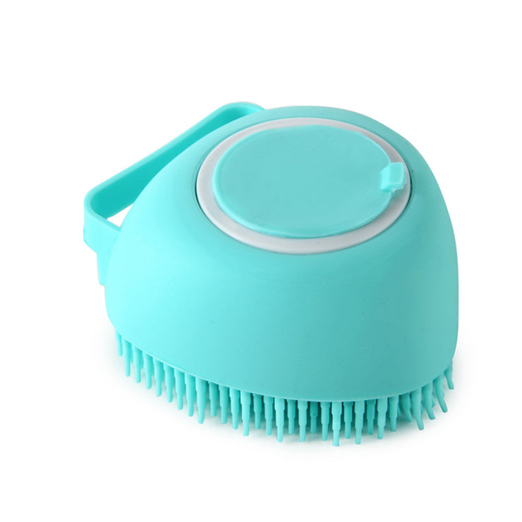 Silicone Dog Bath Brush with Shampoo Dispenser – Pet Massage Grooming Gloves for Dogs & Cats