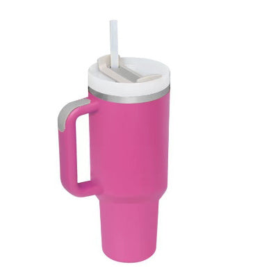 40oz Insulated Tumbler with Handle & Straw – Stainless Steel Vacuum Coffee Mug with Lid, Spill Proof Travel Cup for Hot & Cold Drinks
