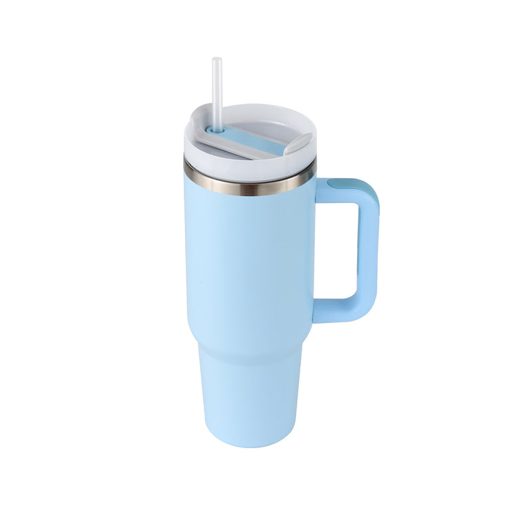 40oz Insulated Tumbler with Handle & Straw – Stainless Steel Vacuum Coffee Mug with Lid, Spill Proof Travel Cup for Hot & Cold Drinks