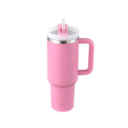 40oz Insulated Tumbler with Handle & Straw – Stainless Steel Vacuum Coffee Mug with Lid, Spill Proof Travel Cup for Hot & Cold Drinks