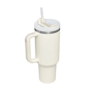 40oz Insulated Tumbler with Handle & Straw – Stainless Steel Vacuum Coffee Mug with Lid, Spill Proof Travel Cup for Hot & Cold Drinks
