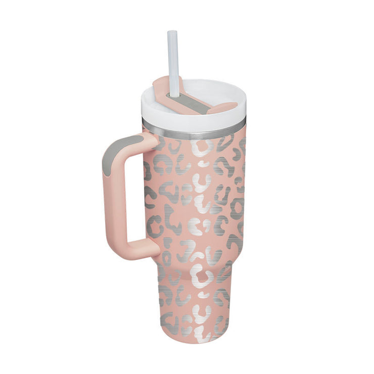 40oz Insulated Tumbler with Handle & Straw – Stainless Steel Vacuum Coffee Mug with Lid, Spill Proof Travel Cup for Hot & Cold Drinks