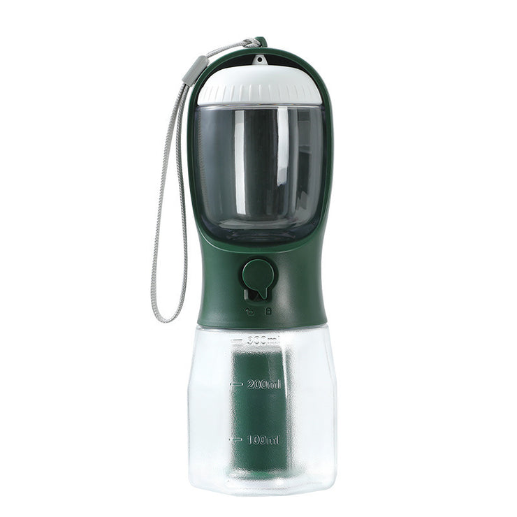3-in-1 Dog Water Bottle with Food Container & Waste Bag Dispenser – Portable Pet Travel Cup