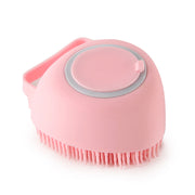 Silicone Dog Bath Brush with Shampoo Dispenser – Pet Massage Grooming Gloves for Dogs & Cats