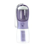 3-in-1 dog water bottle with food container and waste bag holder