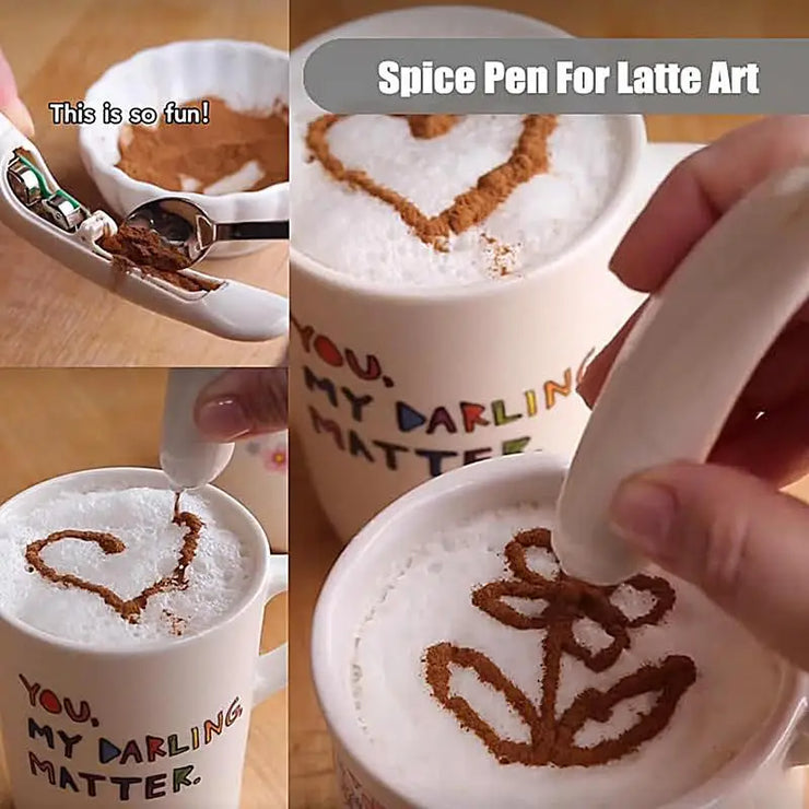 Electric latte art pen coffee spice pen for creative coffee designs