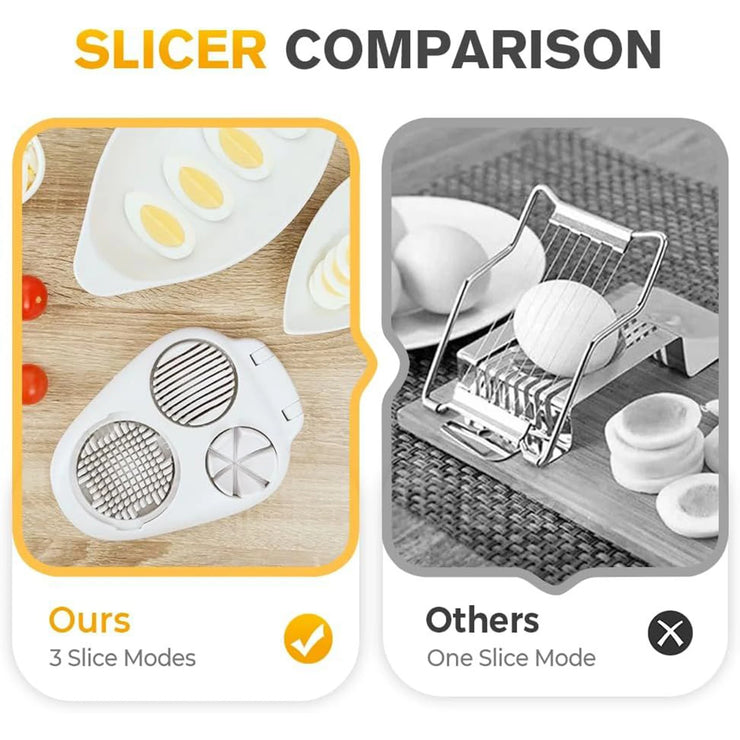 Egg slicer kitchen gadget with storage container
