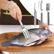 Portable stainless steel fish cleaning tool set