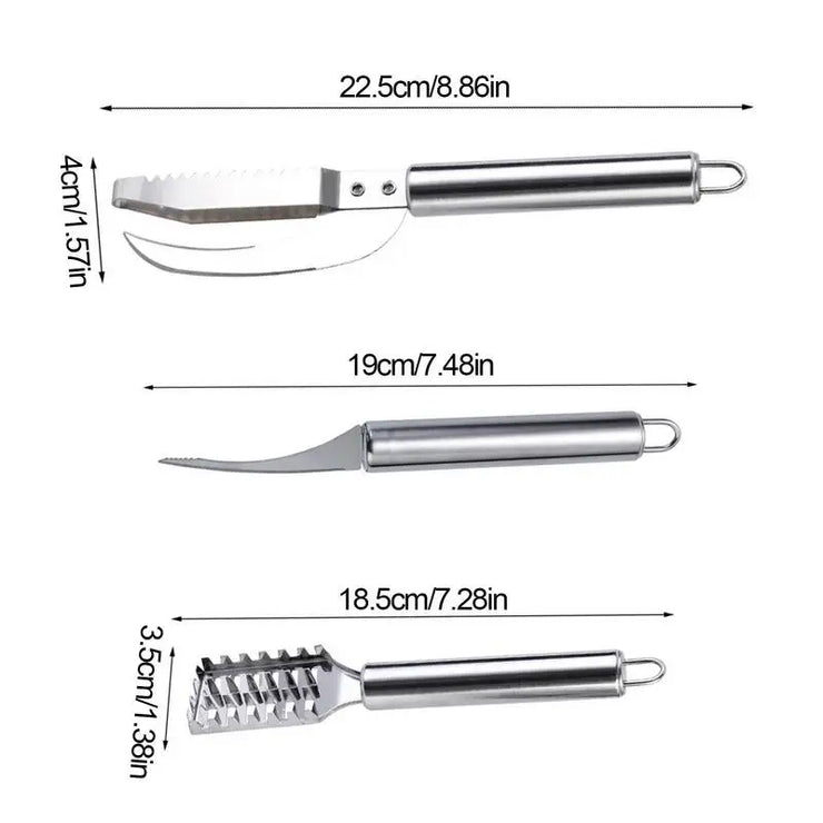 Shrimp cleaner and fish scaler 3-in-1 seafood tools