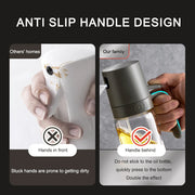 No-drip olive oil dispenser with ergonomic handle”