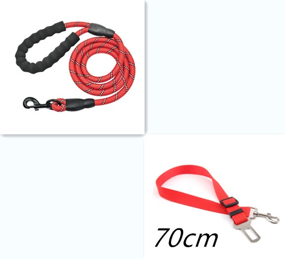 Reflective Nylon Dog Leash – Heavy Duty Pet Leash Rope for Small, Medium, and Large Dogs