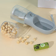 3-in-1 dog water bottle with food container and waste bag holder