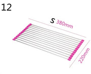 Folding Kitchen Drain Sink Rack Stainless Steel
