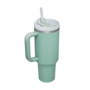 40oz Insulated Tumbler with Handle & Straw – Stainless Steel Vacuum Coffee Mug with Lid, Spill Proof Travel Cup for Hot & Cold Drinks