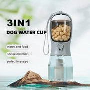 3-in-1 dog water cup with water and food compartments