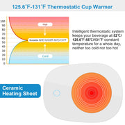 Gift-ready electric mug warmer with intelligent heating