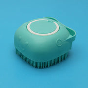 Silicone Dog Bath Brush with Shampoo Dispenser – Pet Massage Grooming Gloves for Dogs & Cats