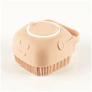 Silicone dog bath brush with shampoo dispenser