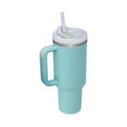 40oz Insulated Tumbler with Handle & Straw – Stainless Steel Vacuum Coffee Mug with Lid, Spill Proof Travel Cup for Hot & Cold Drinks