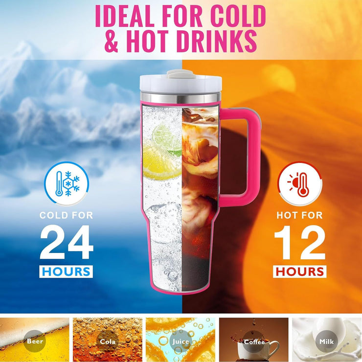 Travel tumbler for hot and cold drinks gym office car