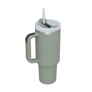 40oz Insulated Tumbler with Handle & Straw – Stainless Steel Vacuum Coffee Mug with Lid, Spill Proof Travel Cup for Hot & Cold Drinks