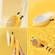 Pet hair removal comb with one-click cleaning button