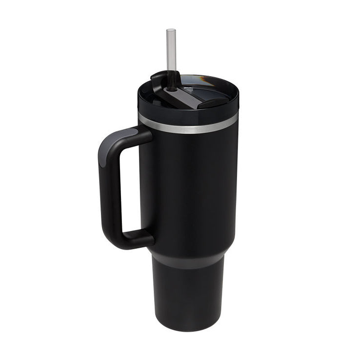 40oz Insulated Tumbler with Handle & Straw – Stainless Steel Vacuum Coffee Mug with Lid, Spill Proof Travel Cup for Hot & Cold Drinks