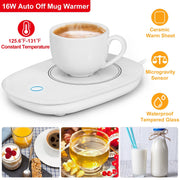 Electric coffee mug warmer with auto shut off