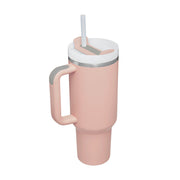 40oz Insulated Tumbler with Handle & Straw – Stainless Steel Vacuum Coffee Mug with Lid, Spill Proof Travel Cup for Hot & Cold Drinks